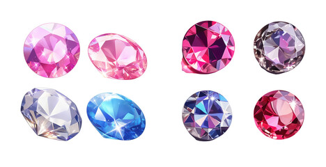 Collection of Sparkling Gemstones Vibrant Pink Ruby Sapphire and Diamond Jewels
