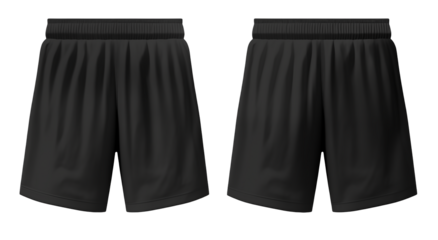 Essential black shorts mockup - Cut out, Transparent background