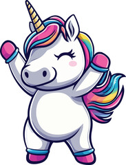 Fototapeta premium Dabbing Unicorn Vector Illustration