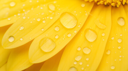 Yellow petals with water drops