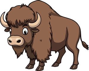 Fototapeta premium cartoon a illustrator vector bison with a white backround