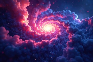 Fototapeta premium Abstract swirling nebula, cosmic texture repeats smoothly, infinite, energy, night