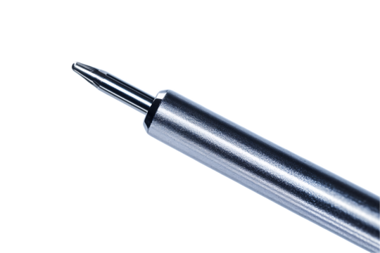 Close-up of Precision-Engineered Metal Point on Cylindrical Shaft