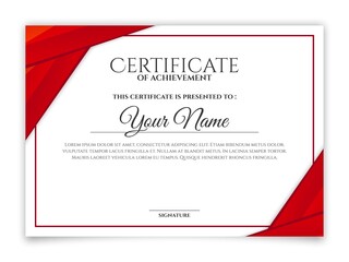 red certificate template