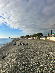 Black Sea in autumn in Sochi