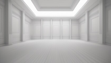 3d white interior background