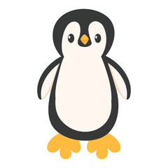 Cute Penguin Illustration, Happy penguin and chicks characters