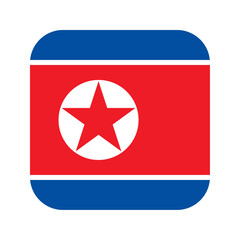 North Korea flag rounded square icon