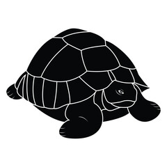   Tortoise outline vector illustration art book design black and white big