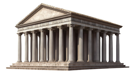 Ancient Roman Temple of Art - Isolated Transparent Image Perfect for Historical Projects