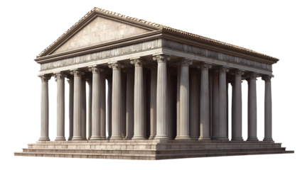 Ancient Roman Temple of Art - Isolated Transparent Image Perfect for Historical Projects