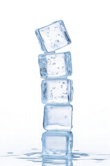 Stacked transparent ice cubes