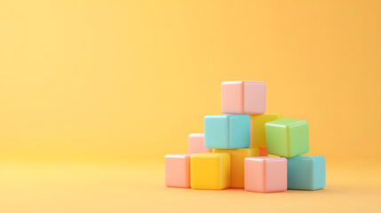 Obraz premium Colorful building blocks stacked into a pyramid