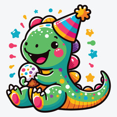 Cute dinosaur cartoon stock illustration