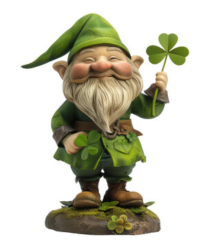 illustration: 3d cartoon garden dwarf isolated on white or transparent png