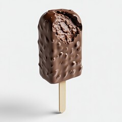 Obraz premium Chocolate ice cream bar with a bite taken out (1)