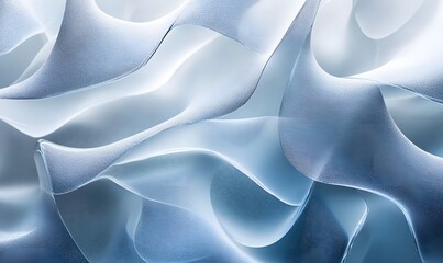Obraz premium Abstract blue and white flowing shapes with a textured surface creating a smooth and elegant design
