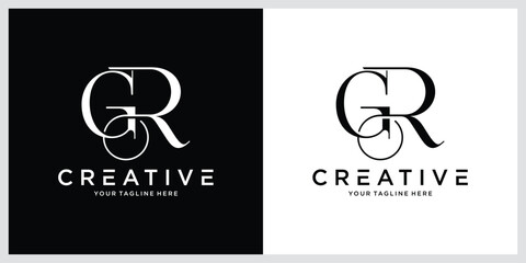 Initial GR or RG Logo Design Vector