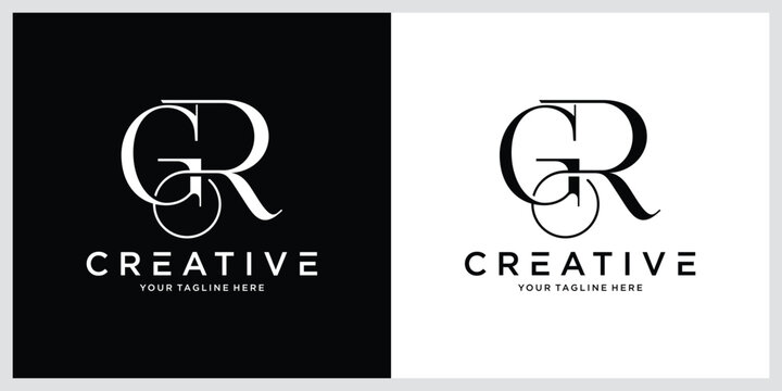 Initial GR or RG Logo Design Vector