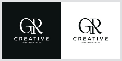 Initial GR or RG Logo Design Vector