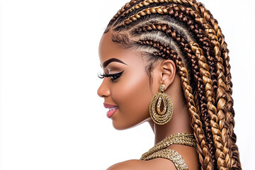 Women with braids, beauty hairstyle design