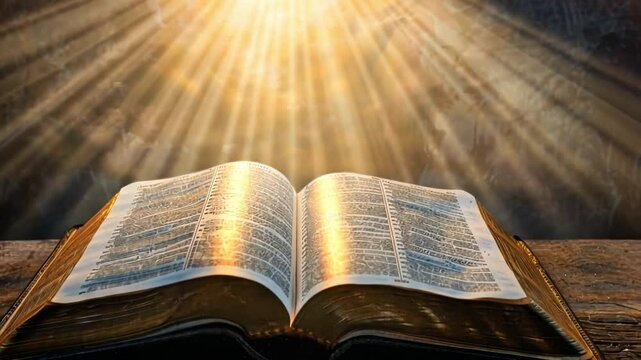 The Illuminated Word: An open book bathed in radiant light, signifying knowledge, guidance, and spiritual enlightenment, offering a sense of hope and inspiration.