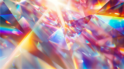 Glowing Crystal Vector Illustration with Sparkling Light Effects, Mystical and Abstract Design © Iren Art