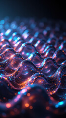 Fototapeta premium Spectacular close-up view of circuit board with light effects.