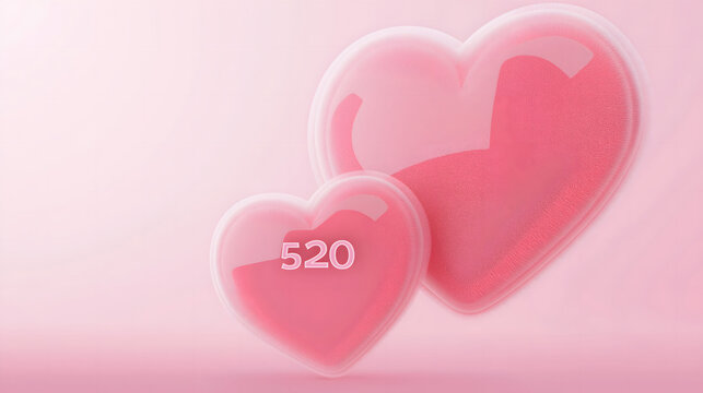 Pink love pattern with number 520