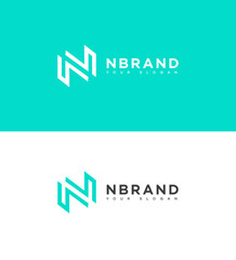 Modern Minimalist N Letter Logo Design Teal White