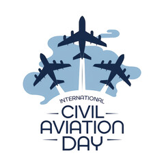 International Civil Aviation Day isolated on transparent background, Generative ai.