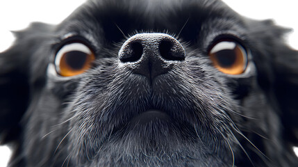 Tibetan Spaniel Close-Up Portrait Isolated on White Background for Professional Use