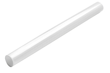 Smooth White Cylindrical Rod on White Background