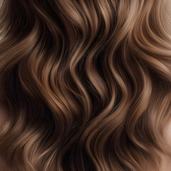Fototapeta premium Wavy brown smooth hair