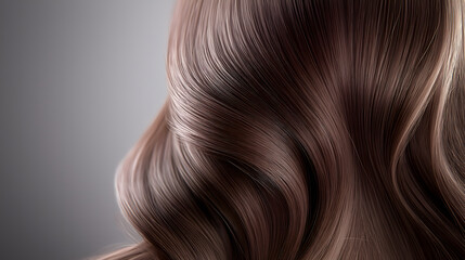 Fototapeta premium Smooth wavy brown hair