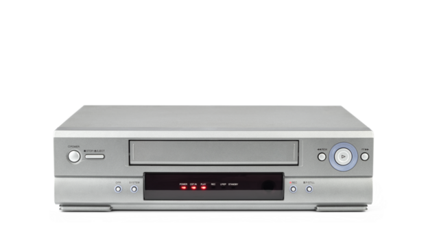 Old VHS video recorder, isolated on a transparent background png