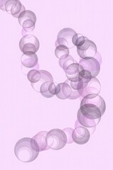 pink pearl necklace on white background