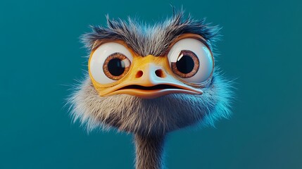Fototapeta premium Cute ostrich large blue eyes wallpapers