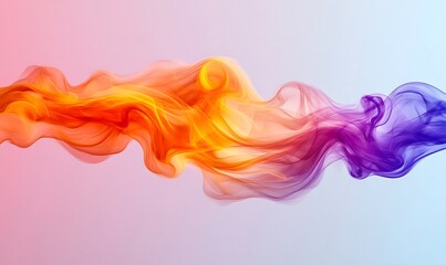 Fototapeta premium Abstract colorful smoke flowing horizontally across a gradient background with smooth transitions