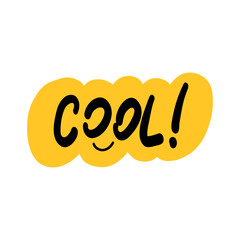 Cool! Hand Lettering in Pink Speech Bubble 