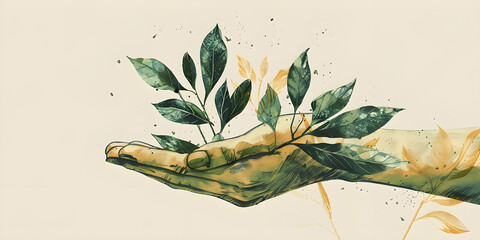 Ecology art concept. Creative poster on the topic of nature and environmental protection, for web and graphic design background cover, environment and ecology wallpaper. © Mrkvica