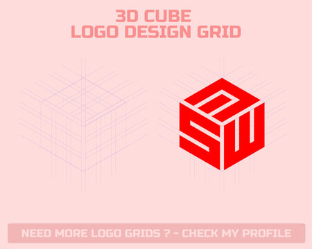 3D CUBE LOGO DESIGN GRID | LOGO MAKER DESIGN GRID HEXAGON 3D