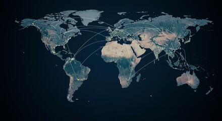 Global Flight Paths: International Trade and Logistics - Global connectivity, international trade, air travel routes, logistics network, worldwide transportation