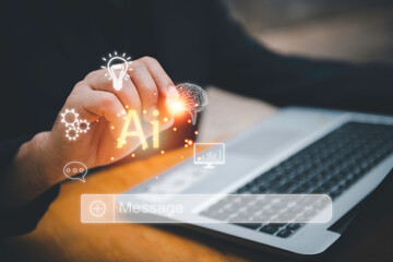 Chatbot Chat with AI, Artificial Intelligence. man using technology smart robot AI, artificial...