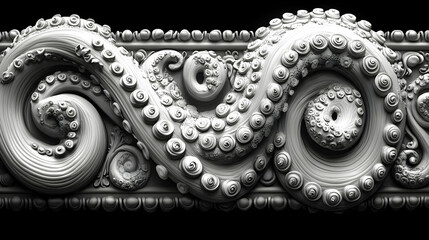 Ornamental octopus border design