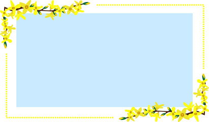 봄에 피는 노란색 개나리꽃