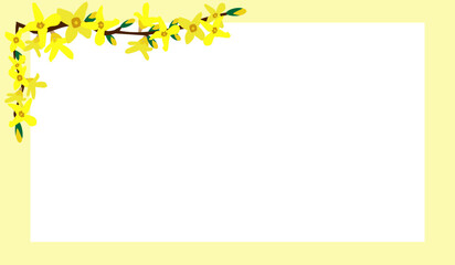 Obraz premium 봄에 피는 노란색 개나리꽃