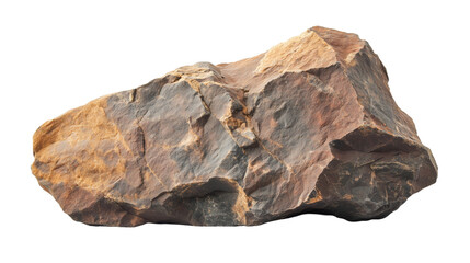 Brown and gray natural rock isolated on white and transparent background