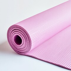 Rolled-up pink exercise mat (2)