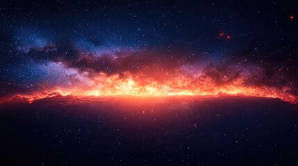 Fototapeta premium A high-resolution image of the Milky Way galaxy stretching across the night sky, with sparkling stars and deep dark space